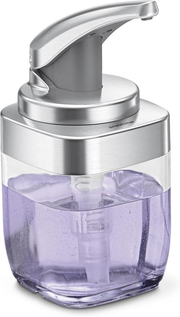 simplehuman 15 fl. oz. Square Push Pump Soap Dispenser, Brushed Nickel