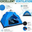 DIMAR GARDEN Pop Up Camping Tent Instant Automatic Tent,Outdoor Quick Setup, 4 Person