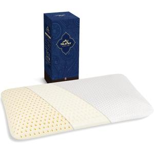 Talatex 2.7 inch Ultra Slim 100% Natural Premium Latex Pillow, Flat Ultra Thin Pillow for Stomach and Back Sleepers Helps Cervical Neck Alignment and Deeper Sleep, Size: 2.7"H (Queen)