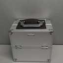 FRENESSA Makeup Train Case Makeup Organizer Box Portable Cosmetic Travel Case with Lock 4 Trays Aluminum Hard Vanity Box Make Up Artist Nail Beauty Storage Organizer Cosmetic Suitcase Bright, Medium, Silver