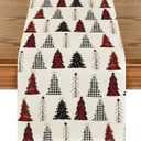 Artoid Mode Xmas Tree Christmas Table Runner, Seasonal Winter Kitchen Dining Table Decoration for Home Party Decor 13x72 Inch (Colorful)