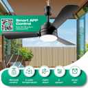 Small Ceiling Fans with Lights,28" Plug in Ceiling Fan Light,LED Fan Light Hanging with Hook,Portable Ceiling Fan,35W,3000-6500k,Remote Control,Hook Type Fan for Camping Bed,Patios(Black)
