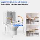 Raised Toilet Seat with Handles - Unobstructed Front Design Toilet Seat Riser for Seniors - Adjustable Height Elevated Toilet Seat for Elderly, Handicap, Fit Any Toilet, 350lbs
