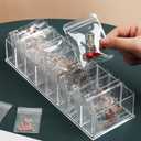 Acrylic Jewelry Box Organizer with 8 Grids Clear Jewelry Organizer Holder with 20 Portable Jewelry Bags for Travel Compact Acrylic Drawer Organizer for Necklace Rings Earrings