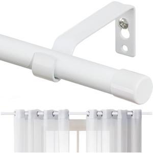 Curtain Rods for Windows 48 to 84, 5/8 Inch Matte White Curtain Rod Heavy Duty Modern Drapery Curtain Rods Set with Brackets, Size: 23-95 Inch