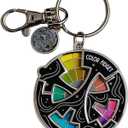 Color Fidget Wheel Keychain, 20 Hues Color Fidget Enamel with Interactive Wheel, Stress & Anxiety Relief Key Ring,Cute Enamel Wheel Gifts for Artists,Women,Men (Keychain 1pc)