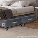 Under Bed Shoe Storage with Wheels, Set of 2, Fit 12 Pairs, Dorm Room Essentials, Shoe Organizer Under Bed Solution with Clear Window, Breathable, Shoe Organizer for Closet (black)