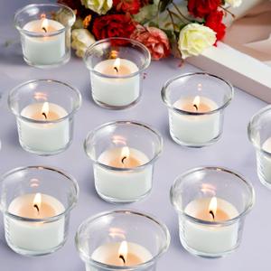 Tealight Candle Holder Set of 24,Votive Candle Holder,Clear Glass Candle Holders,Tea Light Holders Bulk for Wedding Birthday Party Dinner Home Decor