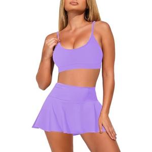 Pink Queen Women High Waisted Bikini Set Two Piece Swimsuit Swim Skirt Bathing Suit 2026 Large