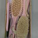 Baby Hair Brush and Comb Set for Newborn - Wooden Baby Hair Brush Set with Soft Goat Bristle, Baby Brush Set for Newborns, Baby Brush and Comb Set Girl, Boy, Toddler Cradle Cap Brush (Oval, Blush)