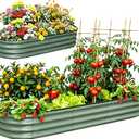 NestNature 12" Tall Galvanized Garden Bed,10-in-2 Modular Raised Garden Bed
2Pack Metal Planter Box for Vegetables Fruits Flowers Herbs, 8x2|2X2FT Rust Resistant Outdoor Garden Bed for Patio Backyard