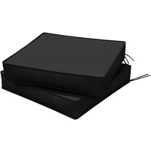 Outdoor Chair Cushions 22 X 22 X 4 Inch Patio Furniture Cushions Waterproof & Fade Resistant Outdoor Cushions for Patio Furniture with Handle & Adjustable Straps Set of 2 (22x22x4, Black)