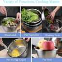 meleg otthon Stainless Steel Mixing Bowl, 23 Quart Salad Bowl, Metal Bowls, Stainless Steel Basin, Heavy Duty Deeper Edge Mirror Finish Dishwasher Safe Bowl, Diameter 19.68inch 