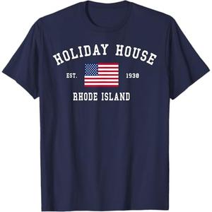 Holiday House Est 1930 Rhode Island T-Shirt (Medium, Navy Blue)