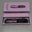 Brush Pro Cordless Hair Straightener Brush, Portable Mini Hair Straightening Brush with 3 Temperature Settings & LED Display, USB Rechargeable Fast Heating Hairs Brush for Travel