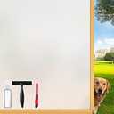 Frosted Glass Window Film Decorative with Reference Cutting Line, Bathroom Window Privacy Film for Glass Windows Cover, Static Cling, Removable, Reusable, Anti-UV, Anti-Glare, 29.5" x 78.7"