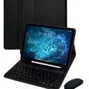 LICIUER for iPad Air 11 inch 5th and 4th Generation Case with Keyboard and Mouse, 7 Color-Changing Keys Board Folio Cover with Pencil Holder Teclado for Air M3 Gen 5 2025 and M2 Gen 4 2022 (Black)
