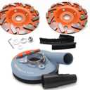 Dust Shroud for Angle Grinder 4.5-5 inch + 2 PCS Diamond Grinding Cup Wheel 5 inch + Replacement Brush, Universal Surface Grinding Shroud Kit for Various Surfaces