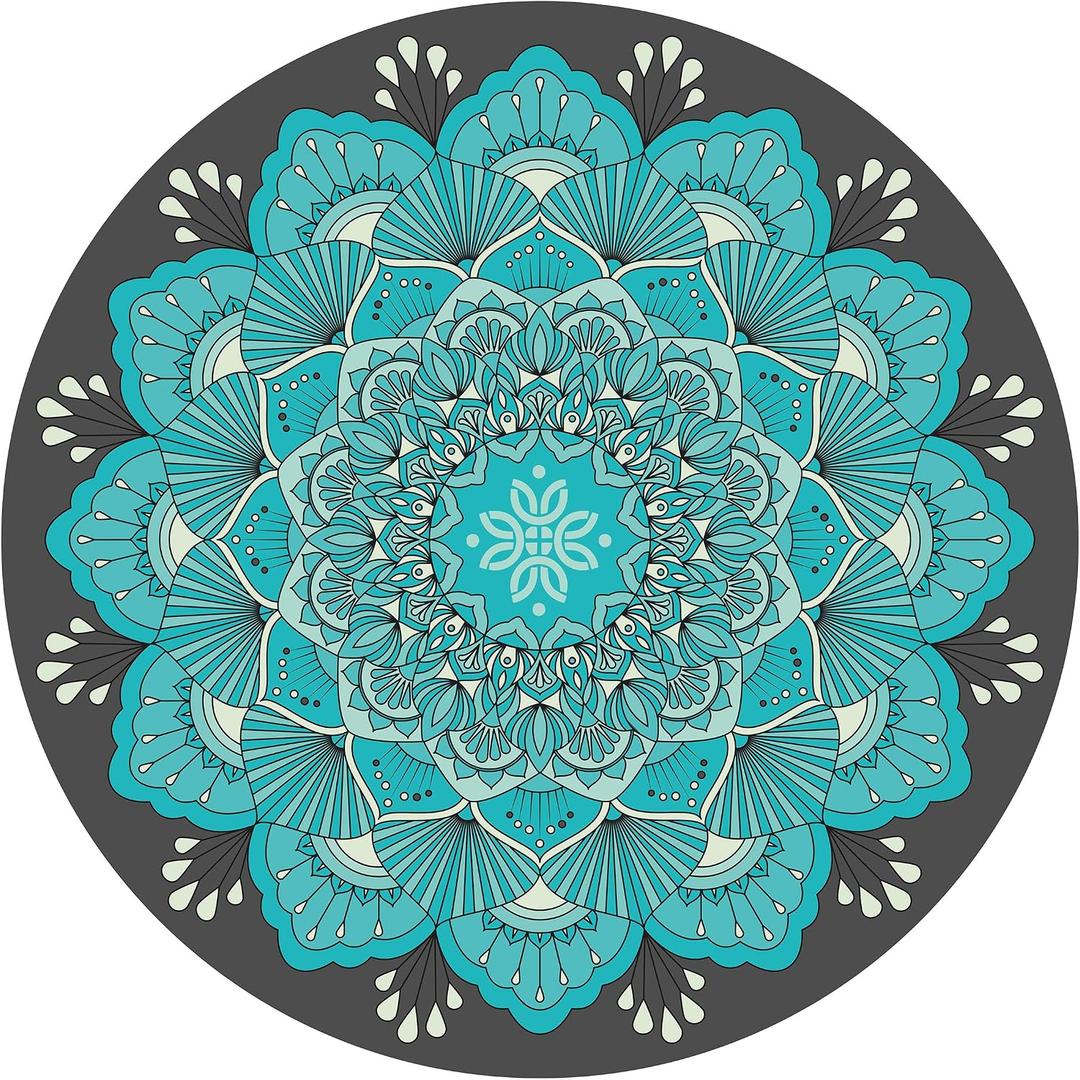 Pilates Mat Round Oversize Yoga Mat Suede Rubber Non-Slip Dia 140cm Exercise Mat Meditation Mat Workout Mat for Home Outdoor