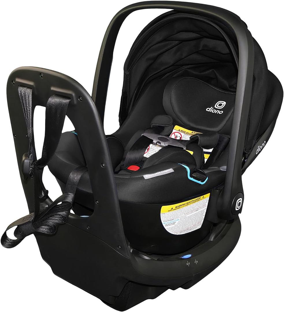 Diono LiteClik30 RXT SafePlus Infant Car Seat and Base, Rear-Facing for Infants 4-30lbs, SafePlus Engineering, with Infant Insert, UPF 50+ Sunshade (Black Storm), EXP: 08/2034