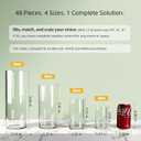 Sandraheer 48-Pack Clear Glass Cylinder Vases, 4 Sizes (4/6/8/10 Inch) - Hurricane Floating Candle Holders & Flower Vases for Wedding, Table Centerpiece, Home Dcor