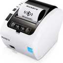 MUNBYN Bluetooth Thermal Receipt Printer P047, 80mm POS Printer, Thermal Printer with USB Serial Ethernet, Bluetooth, Support Android Windows PC iOS(Do Not Support Paypal Doordash Grubhub Vagaro)White