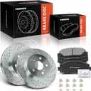 A-Premium 10.04 In (254.9mm) Front Brake Rotors & Ceramic Pads Kit, 6-Pack | Compatible with Toyota Models - Corolla 2020 2022, Prius, Prius AWD-e, Prius Prime