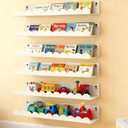 Nursery Book Shelves Set of 6, White Metal Floating Shelves for Wall, 16 Inch Scalloped Book Shelf for Kids Room, Bathroom, Bedroom, Playroom Wall Decor & Storage