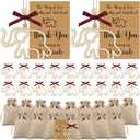 Thyle 24 Sets Friendship Elephant Ornaments Wooden Christmas Friendship Ornament with Story Cards Sisterhood Elephant Gifts for Women Tribe with Gift Bags for Xmas Best Friends Birthday Gifts(Warm)