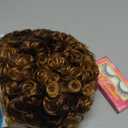 XIUFAXIRUSI XIUFAXIRUSI Blonde Short Curly Wigs for Black Women Ombre Blonde Afro Kinky Curly Bob Wigs with Side Part Synthetic Fibre Full Hair Afro Wigs for Black Women