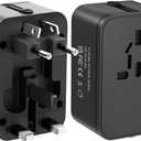 Travel Plug Adapter with 2 USB A+1 USB C,Universal All in One Worldwide Travel Adapter,Power Converters Wall Charger,AC Power Plug Adapter,International Power Adapter for USA EU UK AUS Black