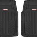 Motor Trend FlexTough Plus-2 Piece Front Car Floor Mats- Black Contour Liners-Deep Dish Heavy Duty Rubber Floor Mats for Car SUV Truck & Van-All Weather Protection, Universal Trim to Fit