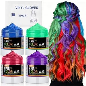 3Pcs Temporary Hair Color Wax for Christmas Party, Daily Party Cosplay Stocking Stuffers DIY Washable Hair Chalk Natural Instant Hair Color for Women Temporary Hair Dye for Kids Teens Women Men 40g