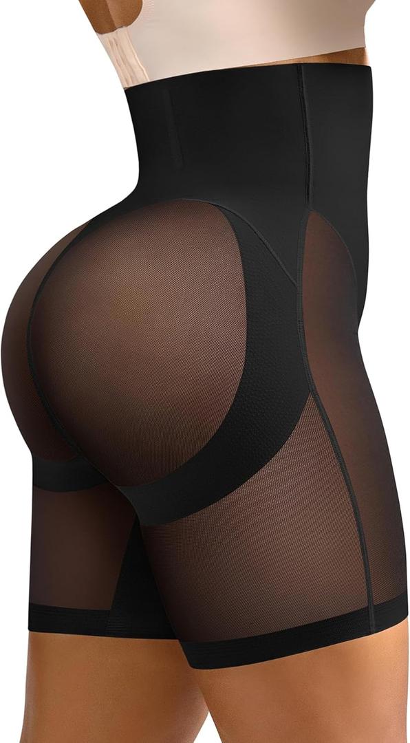 SHAPELLX Shapewear Tummy Control Underwear High Waist Shaping Body Shaper Slimmer Seamless Butt Lifting Shapewear Shorts, Black, XL