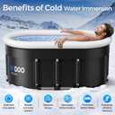 Wxtkkom Ice Bath Tub for Athletes, 175 Gallons Hot & Cold Plunge Tub with Cover for Recovery, Cold Water Therapy, Multiple Layered Portable Hot Tubs for Cold Water Therapy-Black