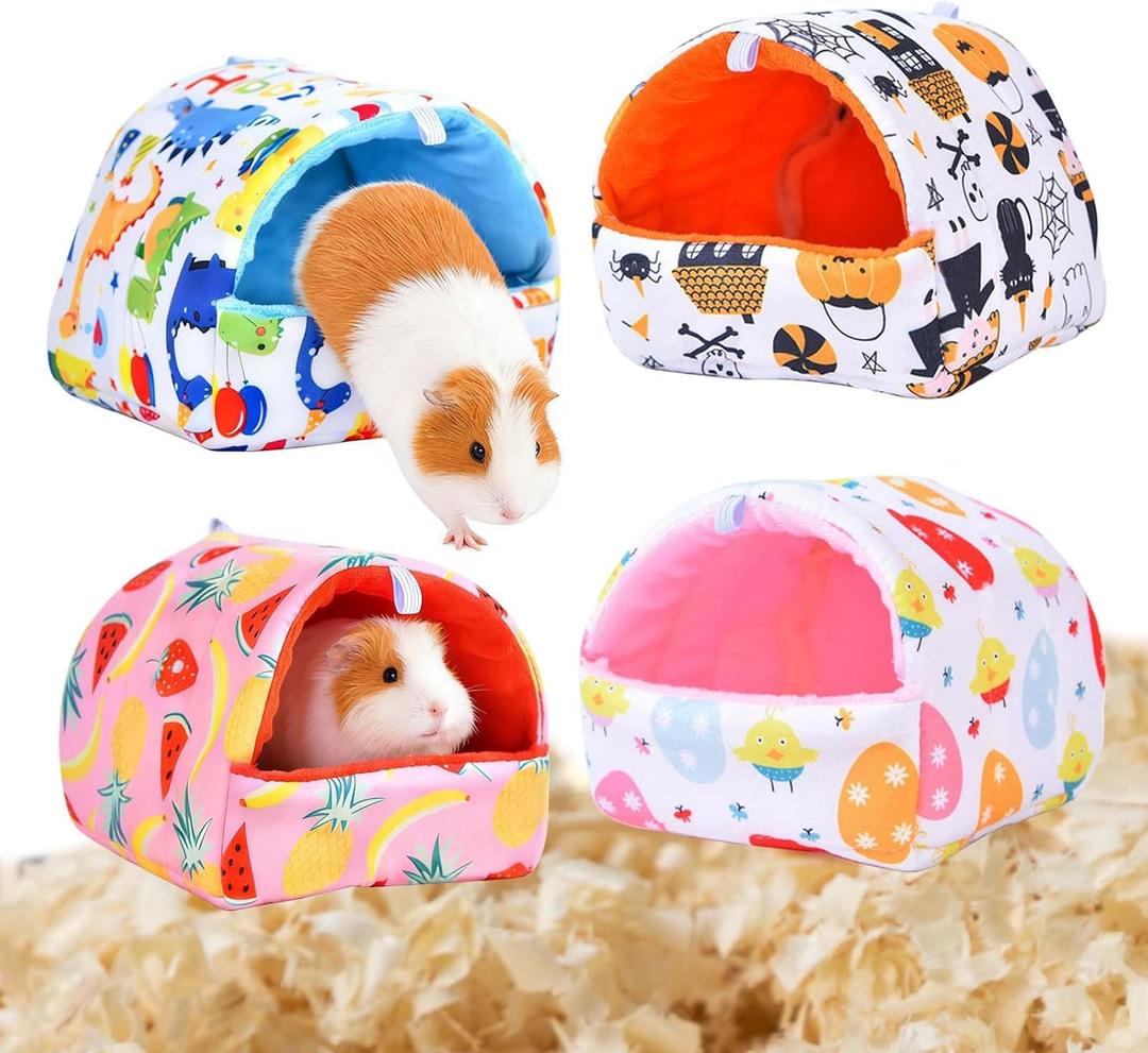 4 Pack Guinea Pig Hideout Bed Guinea Pig cage Small Animal Houses & habitats for Mouse Chinchillas Hamsters Hedgehogs Little Bunny Hedgehog Ferret -1