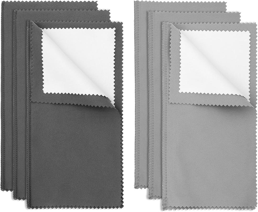 6pcs Silver Polishing Cloth, Silver Jewelry Cleaner Cloth Double-Sided Jewelry Polishing Cloth for Sterling Silver Platinum Jewelry Removes Dirt and Maintains Shine