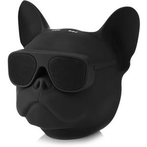 Bulldog Wireless Speaker - Portable Bluetooth with Loud Stereo Sound, Compact Outdoor Speaker for Camping & Travel | Audio Gift for Home, Cute Companion Design Matte, Black