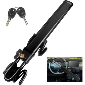 Car Steering Wheel Lock Anti-Theft Device,Black Car Lock Steering Wheel Lock Heavy Duty Anti Theft Car Device with Key (Balck)
