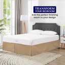 16 Inch Drop Bed Skirt King Size with Platform to Stay in Place Elegant Pleated Design with Split Corners Wrinkle Resistant Fabric for Modern and Stylish Look - Taupe