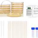 Bacteria Science Kit Petri Dishes with Agar and Swabs | Top Science Fair Project Bacteria Growing Kit | Prepoured LB-Agar Plates and Cotton Swabs | STEM for Kids Aged 6 7 8 9 10 Girls Boys Gifts