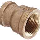 Anderson Metals 38119 Red Brass Pipe Fitting, Reducing Coupling, 3/4" x 1/2" Female Pipe