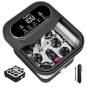 Collapsible Foot Spa Electric Rotary Massage, Foot Bath with Heat, Bubble,Temp Control, and 24 Motorized Shiatsu Massage Balls, Pedicure Foot Spa Tub for Stress Relief (Black)