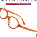 AIEYEZO Small Oval Blue Light Glasses for Women Fashion Retro TR90 Oval Frames Computer Screen Glasses (Orange Red)