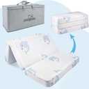 Trifold Pack and Play Mattress,38"x26" Dual Sided Soft & Firm Memory Foam Mattress for Pack N Play with Carry Bag Removeable Cover