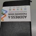 Address Book, Address and Password Keeper Book with Alphabetical Tabs, Hardcover Telephone Book Address Organizer Record with Pocket, Colored Pages, 5.3" x 7.7", Black