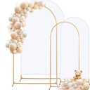 Metal Arch Backdrop Stand and Cover Set, 8FT, 6.6FT Party Backdrop, Easy to Assemble, Backdrop Stand for Parties, Birthday, Baby Shower