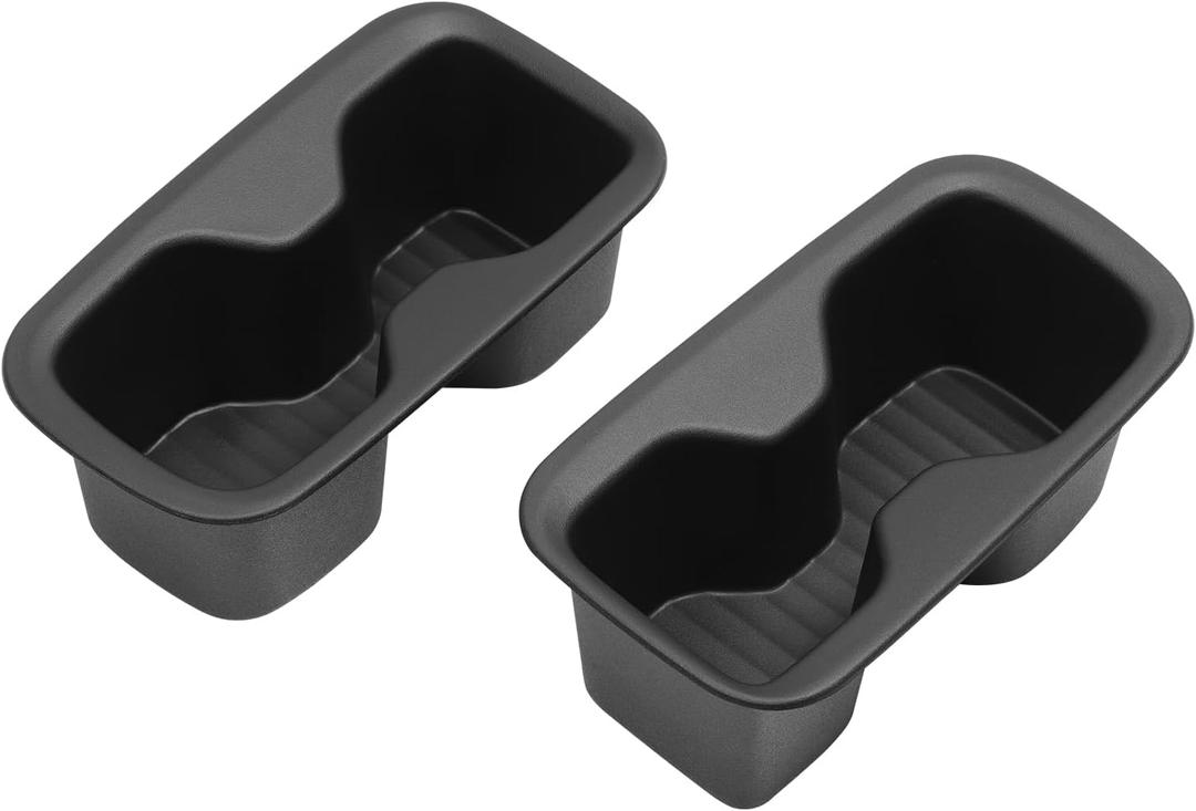 LUCKEASY 2PCS 2nd Row Door Side Cup Holder Insert for Hyundai Santa Fe 6/7 Seat 2024 2025 2026 Rear Drink Limiter Interior Accessories TPE Black