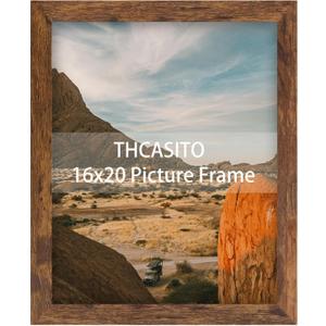 Picture Frames 16x20 Brown Poster Frames without Mat for Wall Vertical or Horizontal Decor