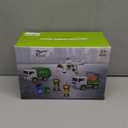 5 Pack Garbage Truck Toys Sets for Kids -Friction Powered Garbage Truck, Trash Trucks, Sanitation Helicopter, 2 Workers, Light&Sound Cars Set Gifts for Toddler Boys Girls 3-9 Year Old